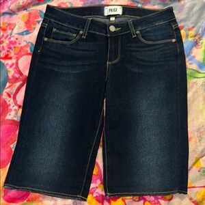PAIGE Blue Denim hand Cutoff Jeans Shorts Size 26